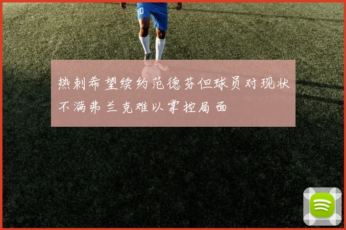 热刺希望续约范德芬但球员对现状不满弗兰克难以掌控局面